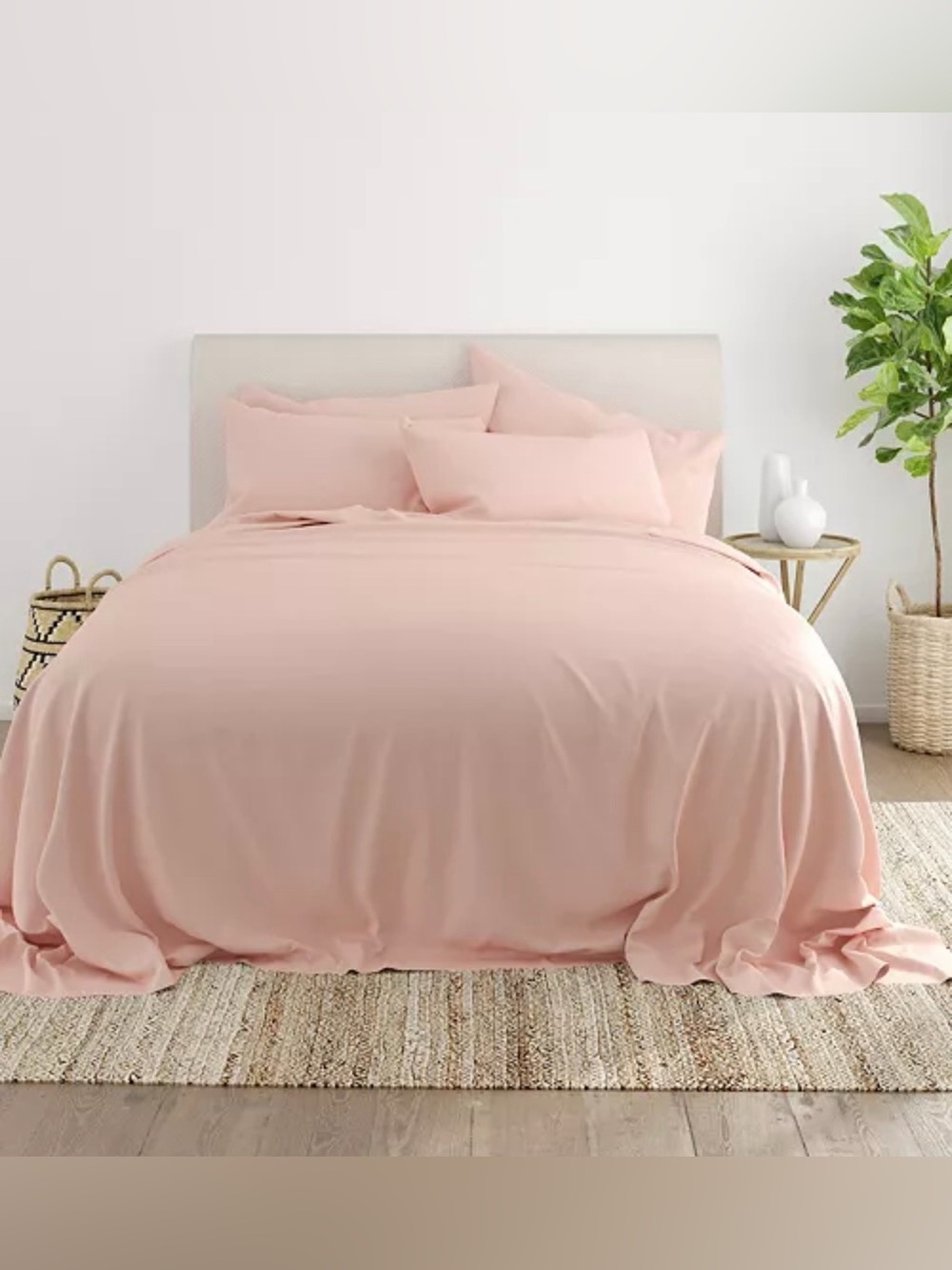 Ienjoy Home PREMIUM Solids in Style 6-Pc. Sheet Set, Queen- Blush Color
